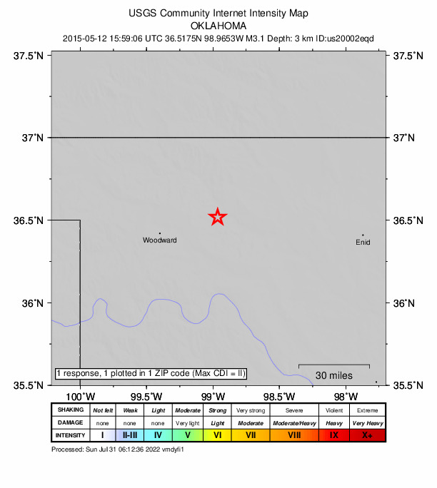 Did You Feel It? map: shaking reported by the public