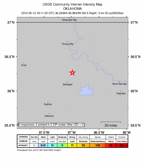 Did You Feel It? map: shaking reported by the public