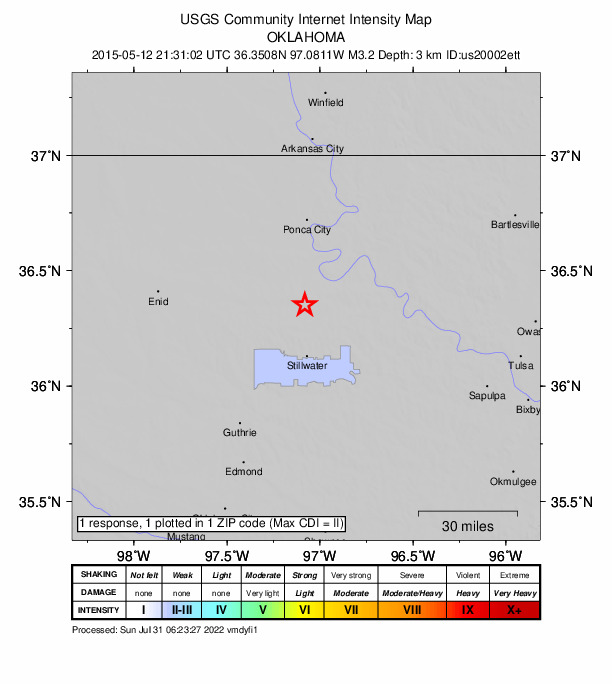 Did You Feel It? map: shaking reported by the public