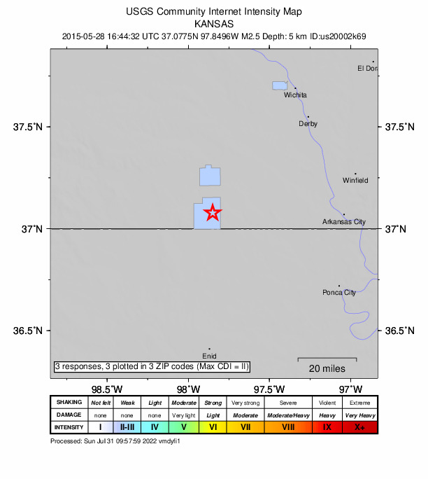Did You Feel It? map: shaking reported by the public