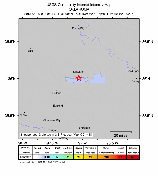 Did You Feel It? map: shaking reported by the public