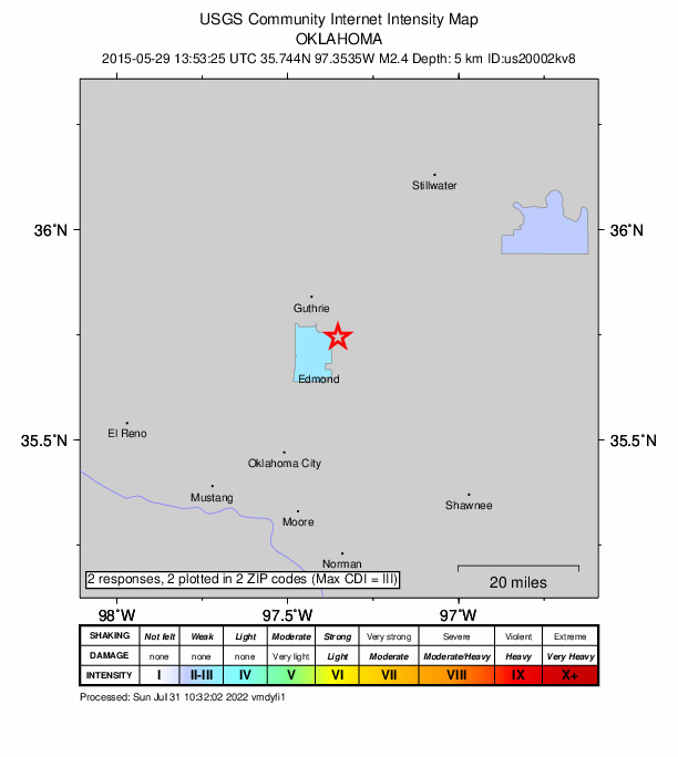 Did You Feel It? map: shaking reported by the public