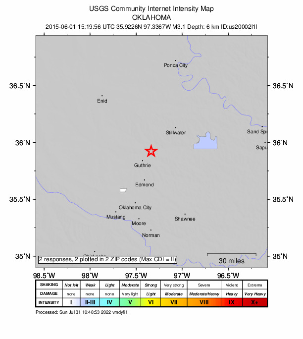 Did You Feel It? map: shaking reported by the public