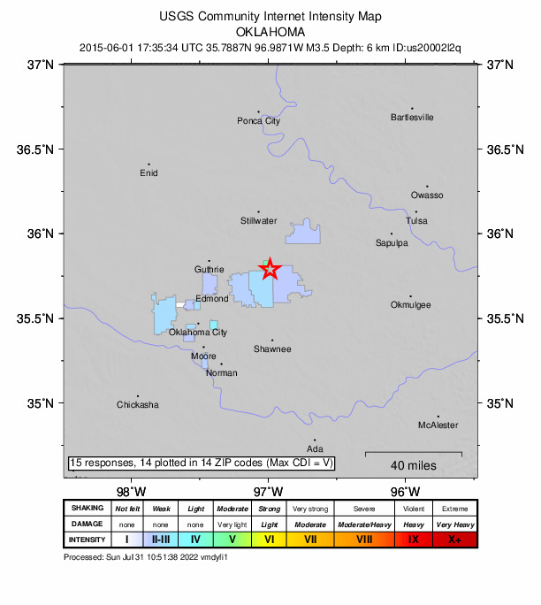 Did You Feel It? map: shaking reported by the public
