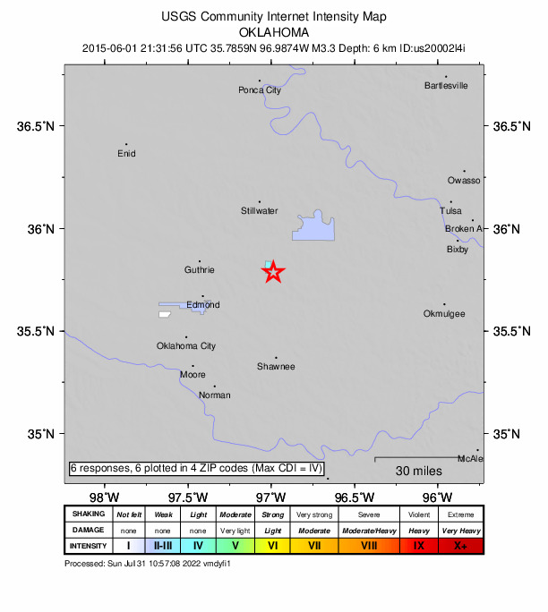 Did You Feel It? map: shaking reported by the public