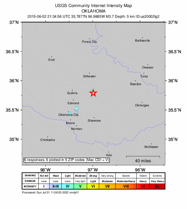 Did You Feel It? map: shaking reported by the public