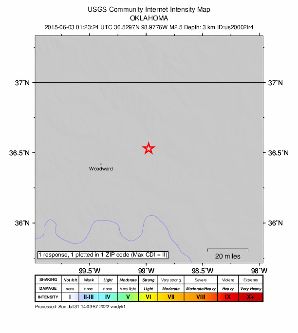Did You Feel It? map: shaking reported by the public