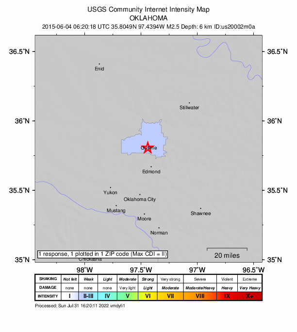 Did You Feel It? map: shaking reported by the public