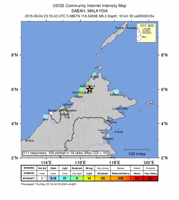 Did You Feel It? map: shaking reported by the public