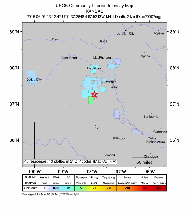 Did You Feel It? map: shaking reported by the public