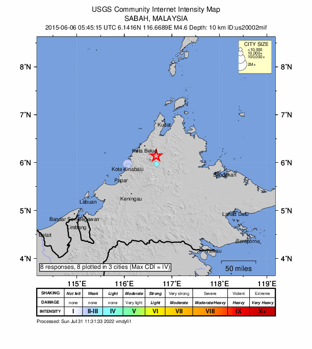 Did You Feel It? map: shaking reported by the public
