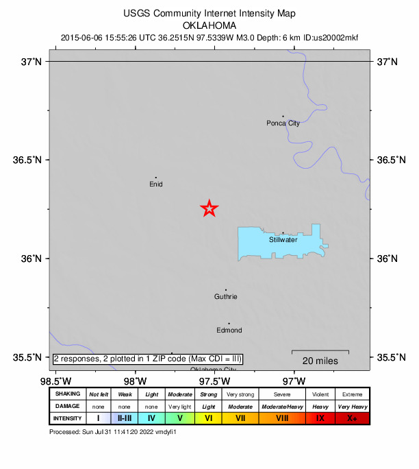 Did You Feel It? map: shaking reported by the public