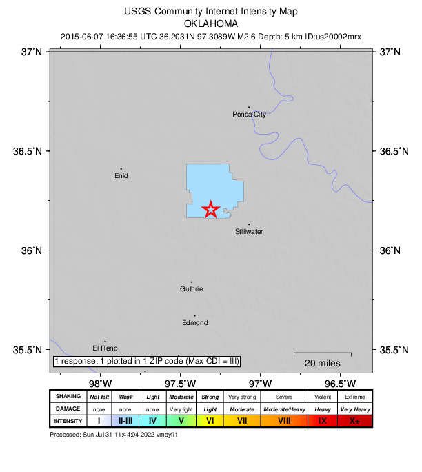 Did You Feel It? map: shaking reported by the public