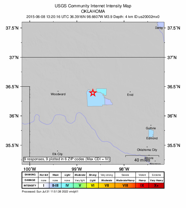 Did You Feel It? map: shaking reported by the public
