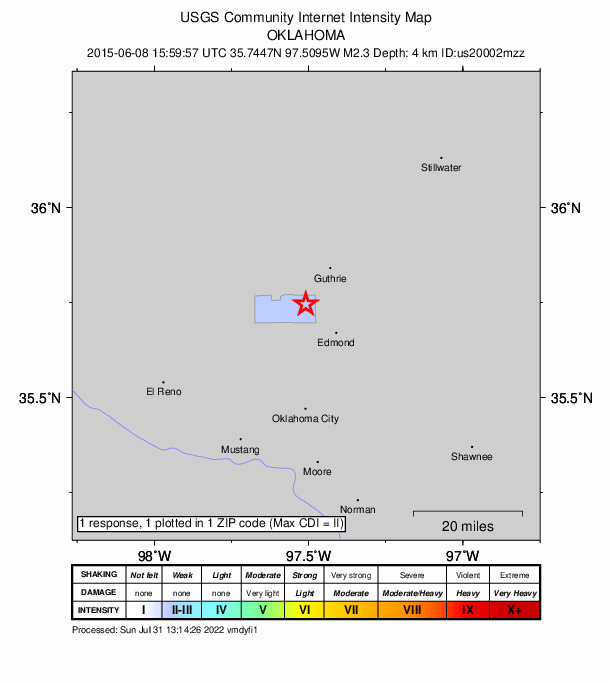 Did You Feel It? map: shaking reported by the public