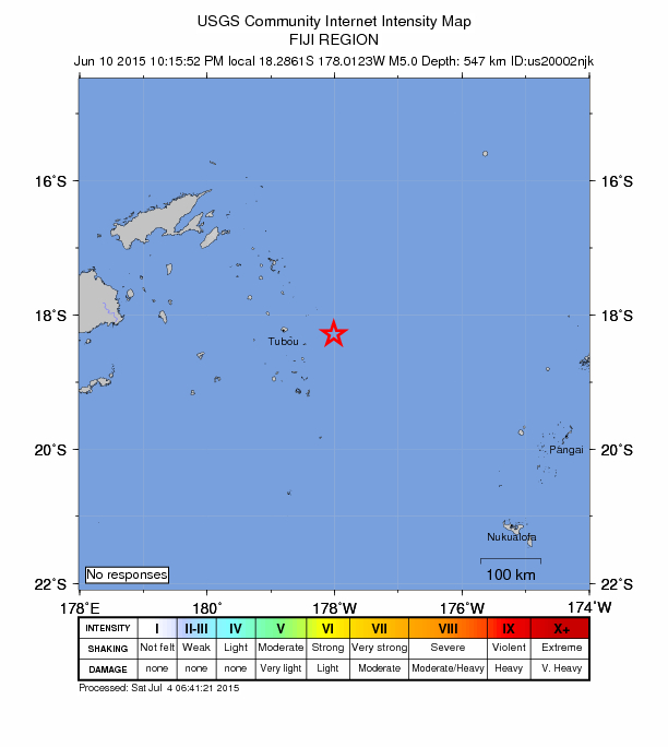 Did You Feel It? map: shaking reported by the public