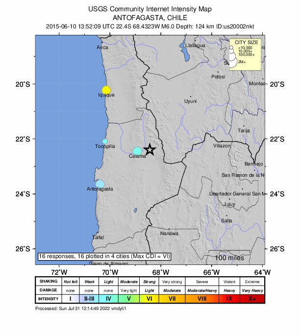 Did You Feel It? map: shaking reported by the public