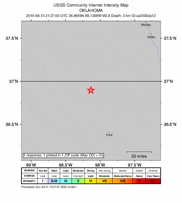 Did You Feel It? map: shaking reported by the public