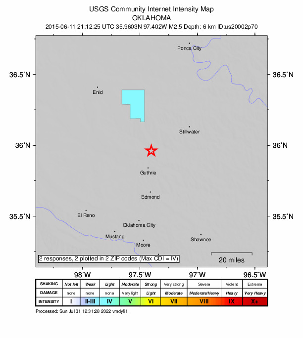 Did You Feel It? map: shaking reported by the public