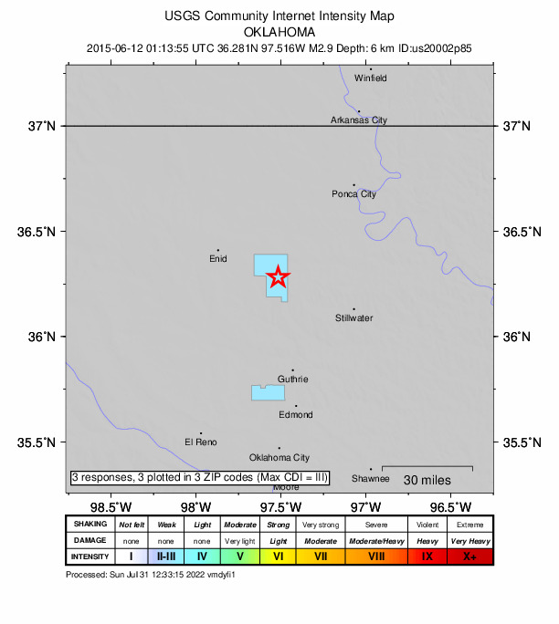 Did You Feel It? map: shaking reported by the public