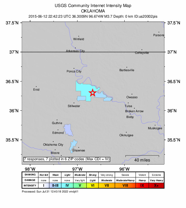 Did You Feel It? map: shaking reported by the public
