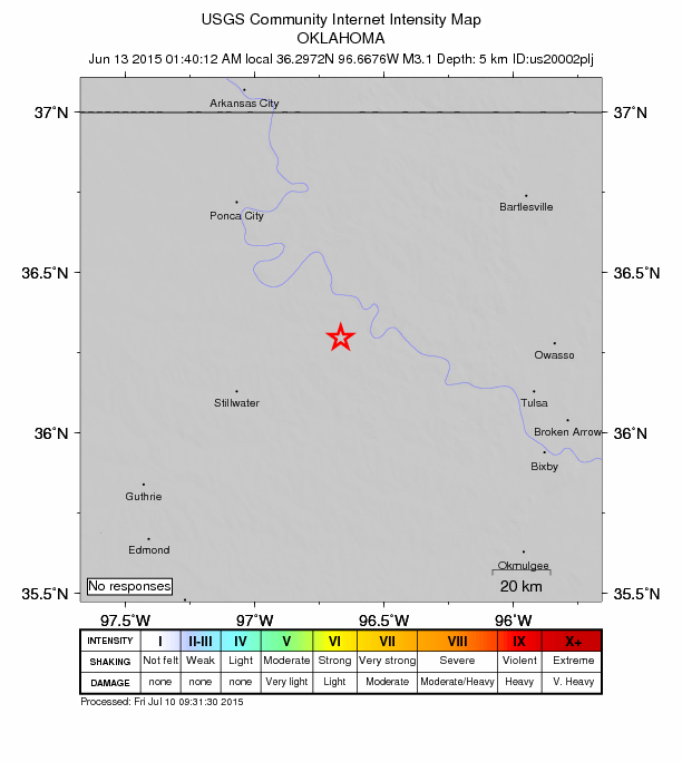 Did You Feel It? map: shaking reported by the public