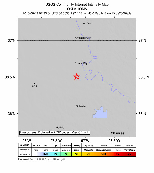 Did You Feel It? map: shaking reported by the public