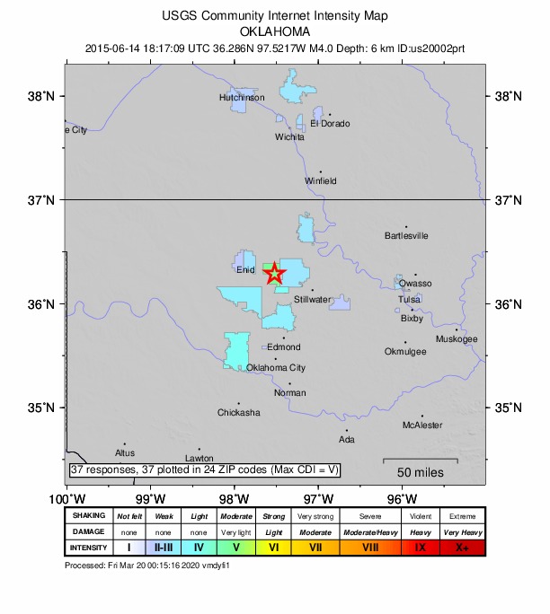 Did You Feel It? map: shaking reported by the public
