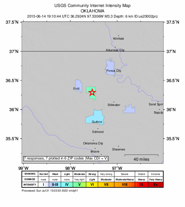 Did You Feel It? map: shaking reported by the public