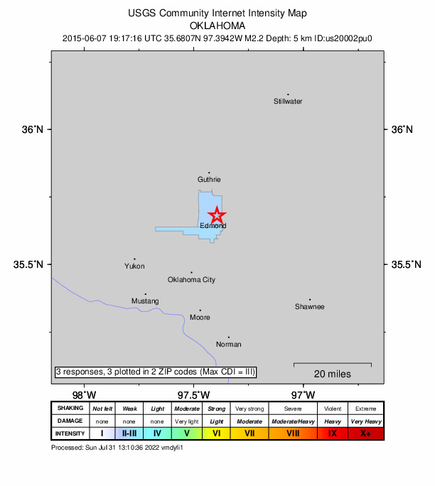 Did You Feel It? map: shaking reported by the public