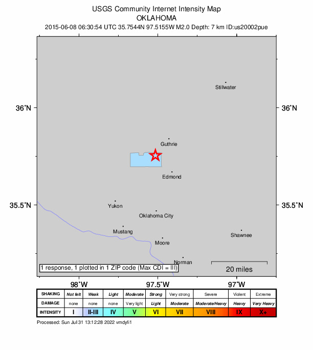 Did You Feel It? map: shaking reported by the public
