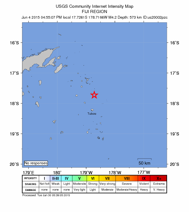 Did You Feel It? map: shaking reported by the public