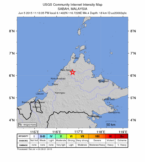 Did You Feel It? map: shaking reported by the public