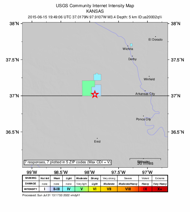 Did You Feel It? map: shaking reported by the public