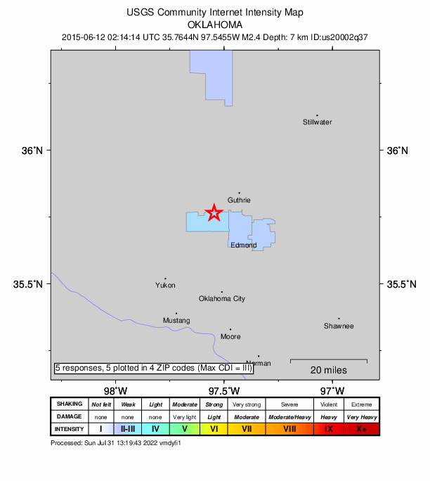 Did You Feel It? map: shaking reported by the public