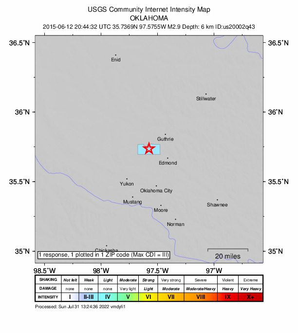 Did You Feel It? map: shaking reported by the public