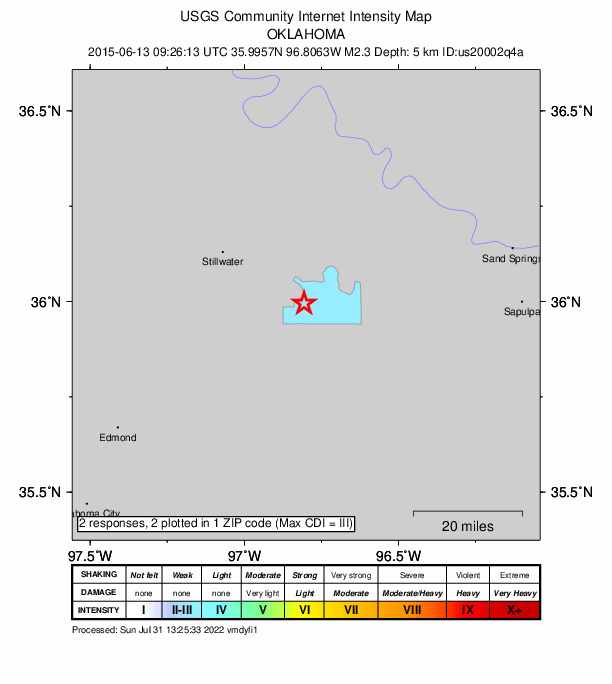 Did You Feel It? map: shaking reported by the public