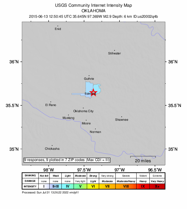 Did You Feel It? map: shaking reported by the public