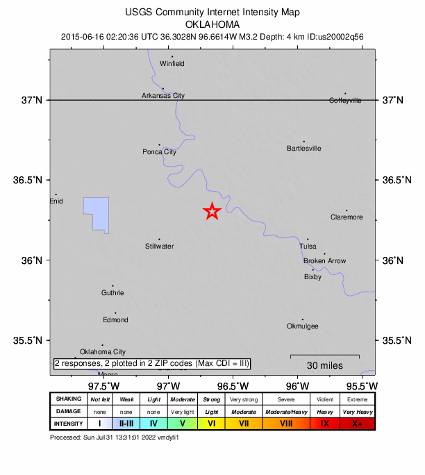 Did You Feel It? map: shaking reported by the public