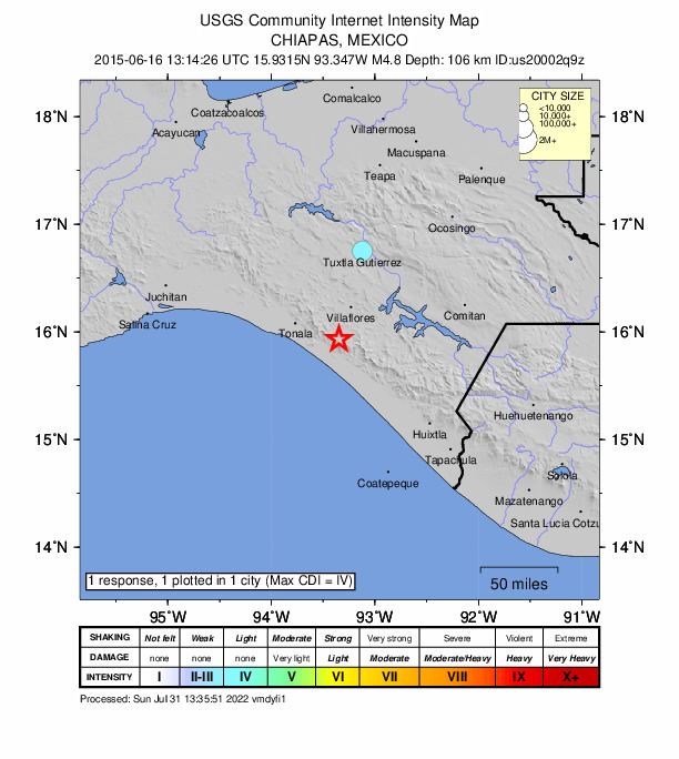 Did You Feel It? map: shaking reported by the public