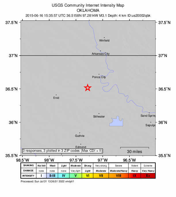 Did You Feel It? map: shaking reported by the public