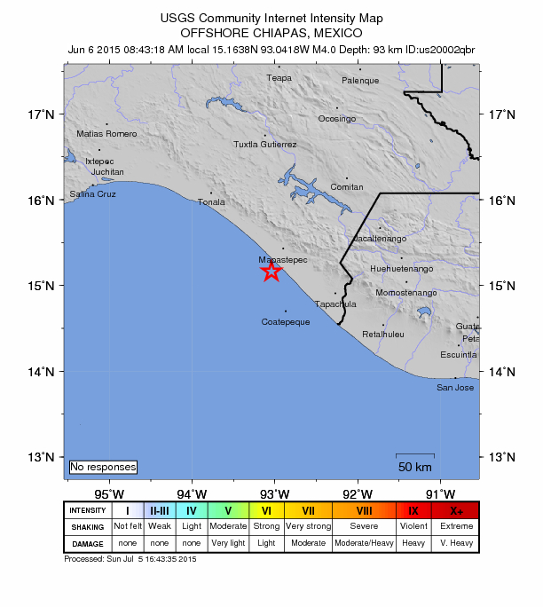 Did You Feel It? map: shaking reported by the public