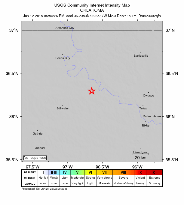 Did You Feel It? map: shaking reported by the public