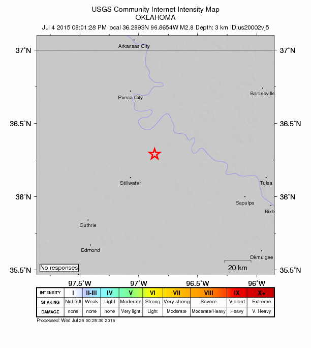 Did You Feel It? map: shaking reported by the public
