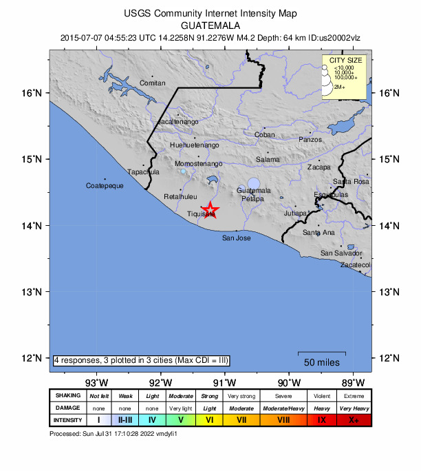 Did You Feel It? map: shaking reported by the public