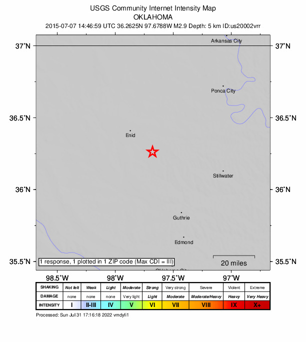 Did You Feel It? map: shaking reported by the public