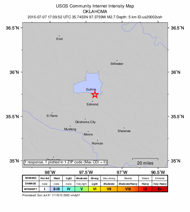 Did You Feel It? map: shaking reported by the public