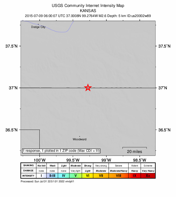 Did You Feel It? map: shaking reported by the public
