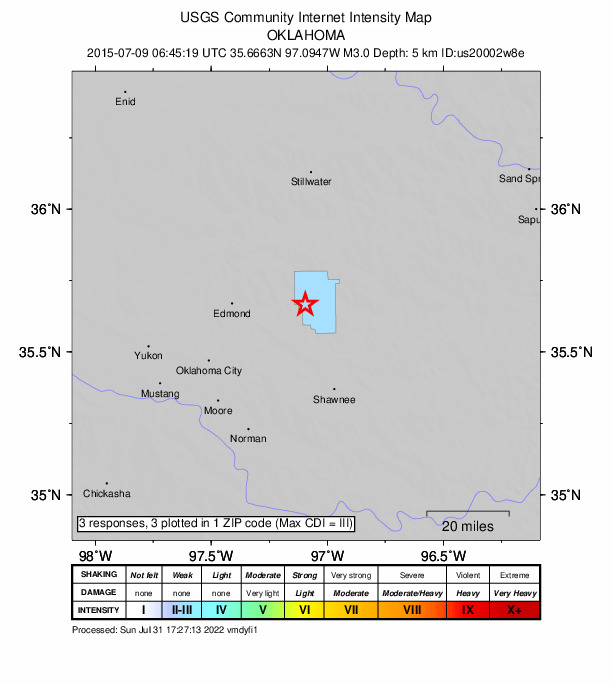Did You Feel It? map: shaking reported by the public