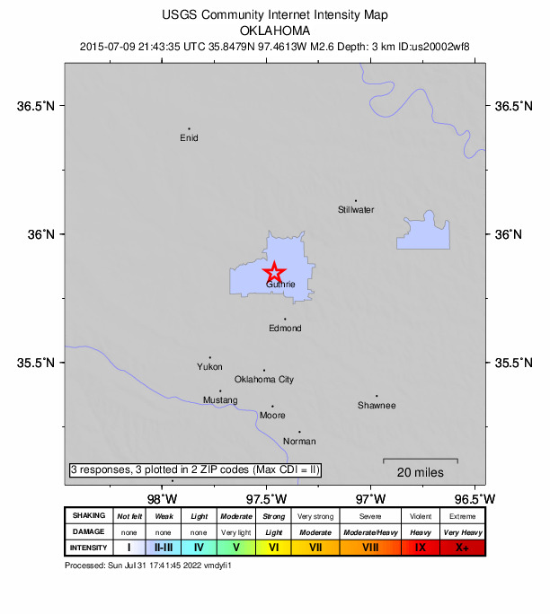 Did You Feel It? map: shaking reported by the public